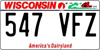 WI license plate 547VFZ