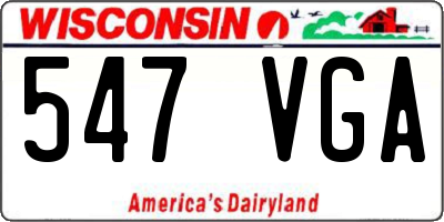 WI license plate 547VGA