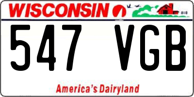 WI license plate 547VGB