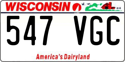 WI license plate 547VGC