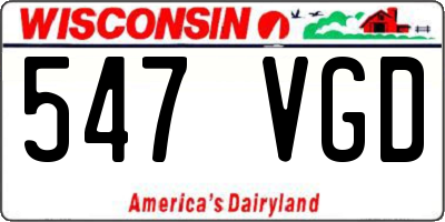 WI license plate 547VGD