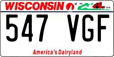 WI license plate 547VGF