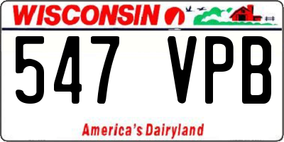 WI license plate 547VPB