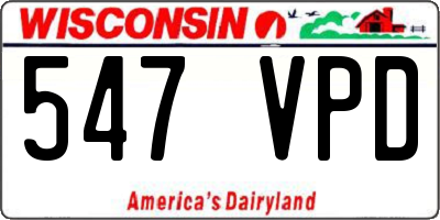 WI license plate 547VPD