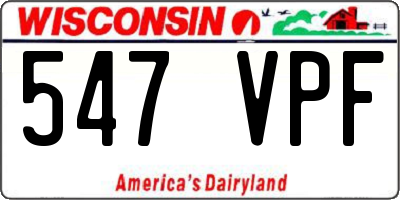 WI license plate 547VPF