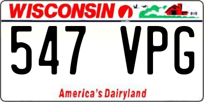 WI license plate 547VPG