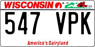 WI license plate 547VPK