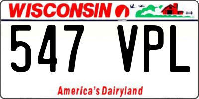 WI license plate 547VPL