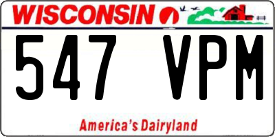 WI license plate 547VPM