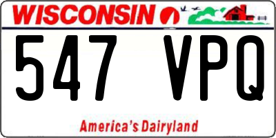 WI license plate 547VPQ