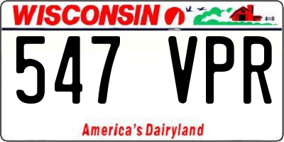 WI license plate 547VPR
