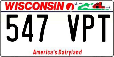 WI license plate 547VPT