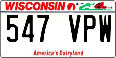 WI license plate 547VPW