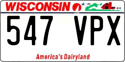 WI license plate 547VPX