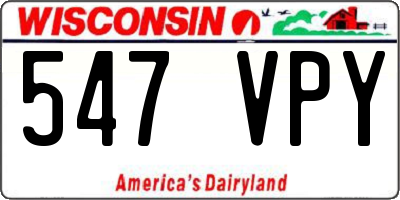 WI license plate 547VPY
