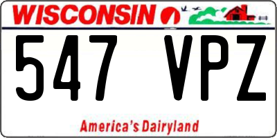 WI license plate 547VPZ