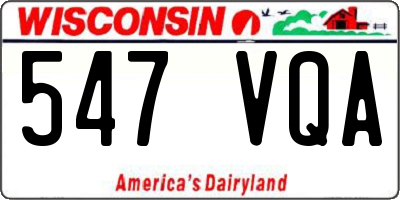 WI license plate 547VQA
