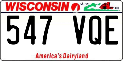 WI license plate 547VQE