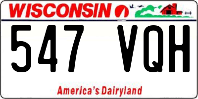 WI license plate 547VQH