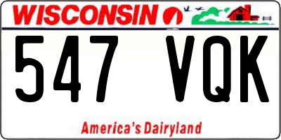 WI license plate 547VQK