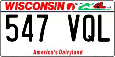 WI license plate 547VQL