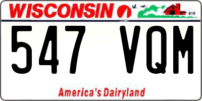 WI license plate 547VQM