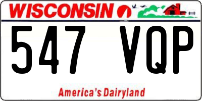 WI license plate 547VQP