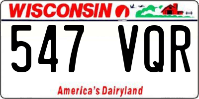 WI license plate 547VQR
