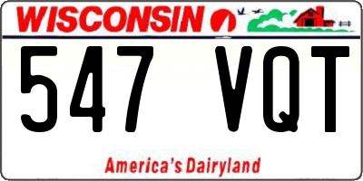 WI license plate 547VQT