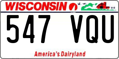 WI license plate 547VQU