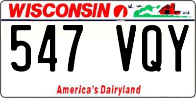 WI license plate 547VQY