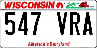 WI license plate 547VRA