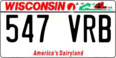 WI license plate 547VRB