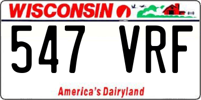 WI license plate 547VRF