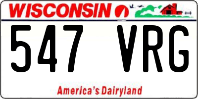 WI license plate 547VRG