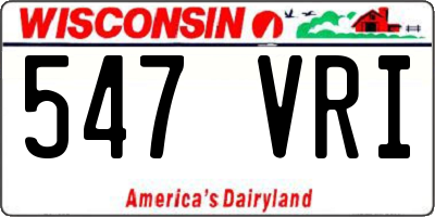 WI license plate 547VRI