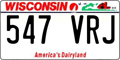 WI license plate 547VRJ