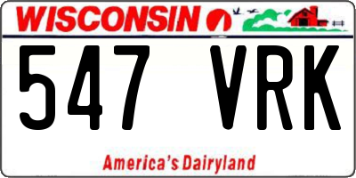 WI license plate 547VRK