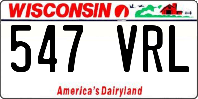 WI license plate 547VRL