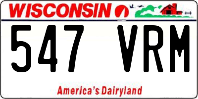 WI license plate 547VRM