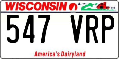 WI license plate 547VRP
