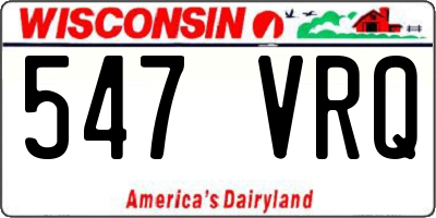 WI license plate 547VRQ