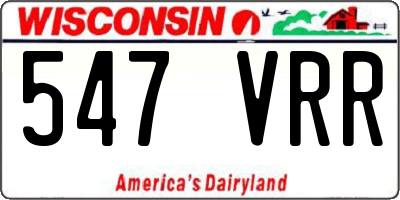 WI license plate 547VRR