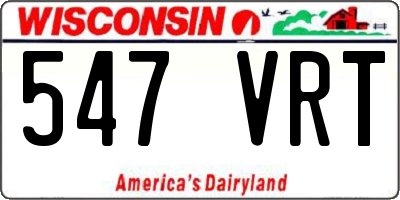 WI license plate 547VRT
