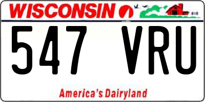 WI license plate 547VRU