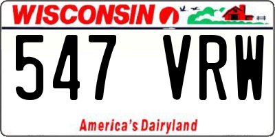WI license plate 547VRW