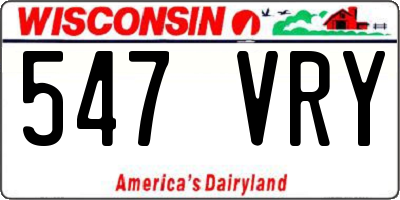 WI license plate 547VRY