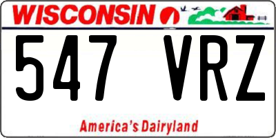WI license plate 547VRZ