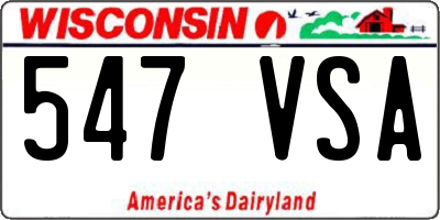 WI license plate 547VSA