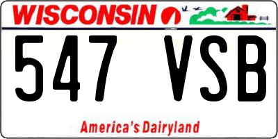 WI license plate 547VSB
